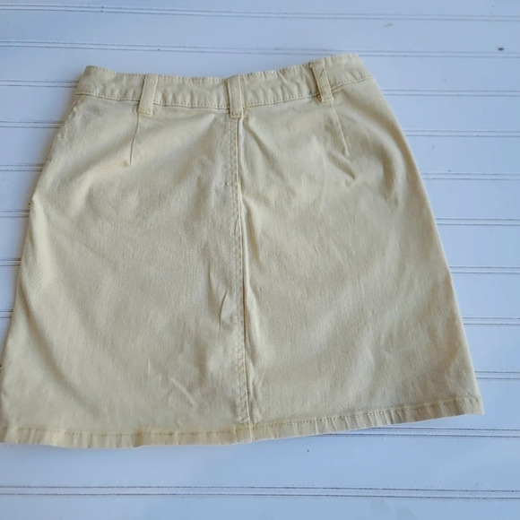 Copper Key Light Yellow Mini Skirt Super Stretchy Jeans Buttons Juniors sz 3 - Picture 6 of 10